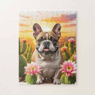 Französischer Bulldoggenkaktus Französische Bulld Puzzle