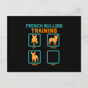 Französischer Bulldogin-Training Postkarte