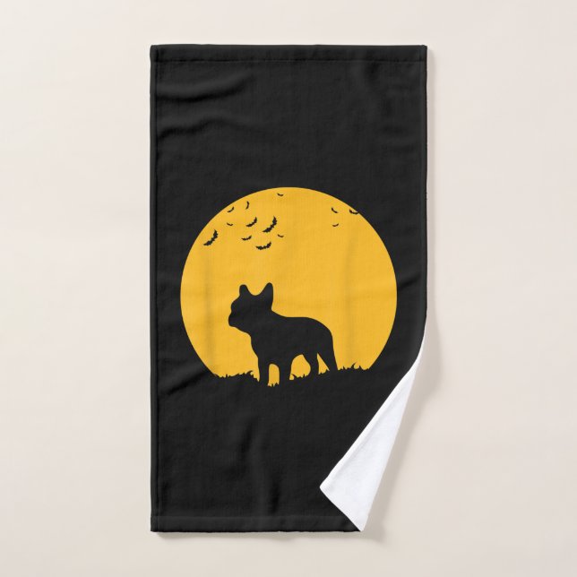 Französischer Bulldogmoon-halloween inspiriertes D Handtuch (Handtuch)