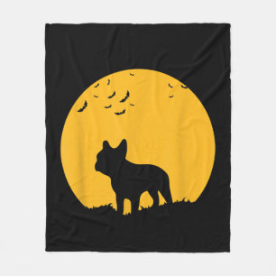 Französischer Bulldogmoon-halloween inspiriertes Fleecedecke