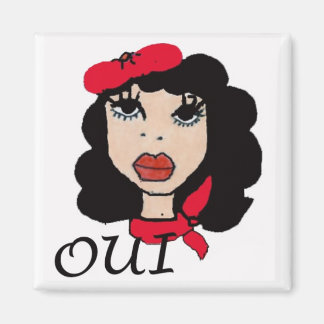 Französischer Cartoon Girl Magnet