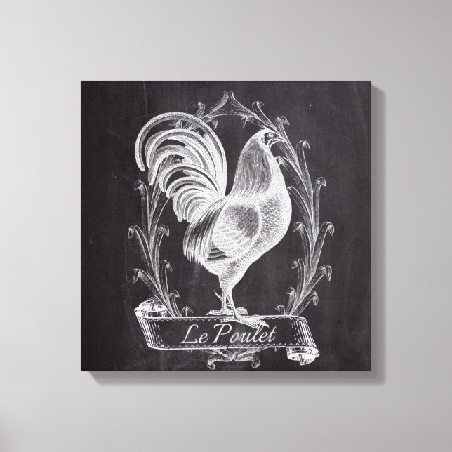 französischer Chalkboard-Western Leinwanddruck (Vorderseite)