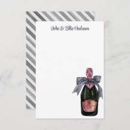 Französischer Champagner in Aquarellfarbe mit Stre Dankeskarte