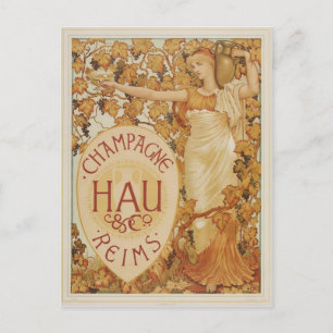Französischer Champagner Postkarte