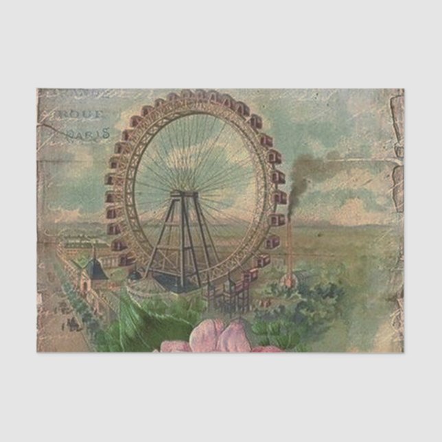 Französischer Chic, Paris, rustikal, Collage, Vikt Seidenpapier (Vorderseite)