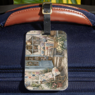 Französischer Cottagecore-Quiltladen-Wasserfarbe Gepäckanhänger
