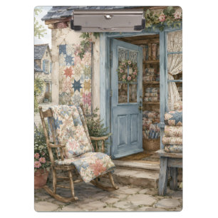Französischer Cottagecore-Quiltladen-Wasserfarbe Klemmbrett