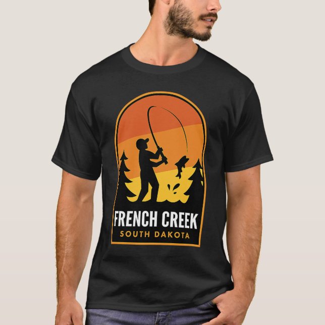 Französischer Creek South Dakota Fischerei T-Shirt (Vorderseite)