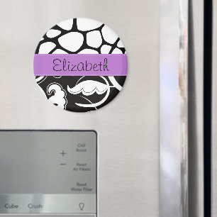 Französischer Damaskus, Giraffe, Schwarz und Weiß, Magnet