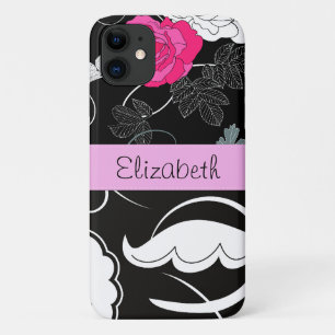 Französischer Damast, Blume, Schwarz und Weiß, Ihr Case-Mate iPhone Hülle
