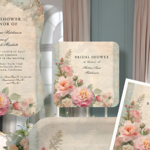 Französischer eleganter Braut-Shower-Tee Blumen Vi Rechteckiger Pappuntersetzer