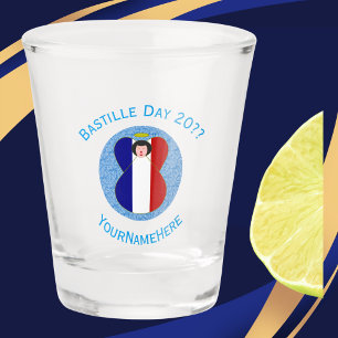 Französischer Engel Bastille-Tag Personalisiert Schnapsglas