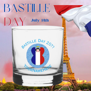 Französischer Engel Bastille-Tag Personalisiert Whiskyglas