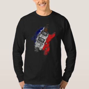 Französischer Flaggen-Gitarrist der Bastille Day T-Shirt