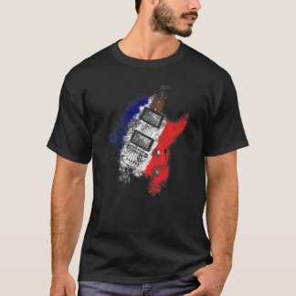 Französischer Flaggen-Gitarrist der Bastille Day T-Shirt
