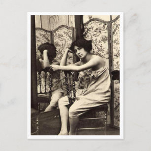 Französischer Flirt - Vintager Pinup Postkarte