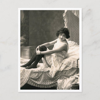 Französischer Flirt - Vintager Pinup Postkarte