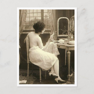 Französischer Flirt - Vintager Pinup Postkarte