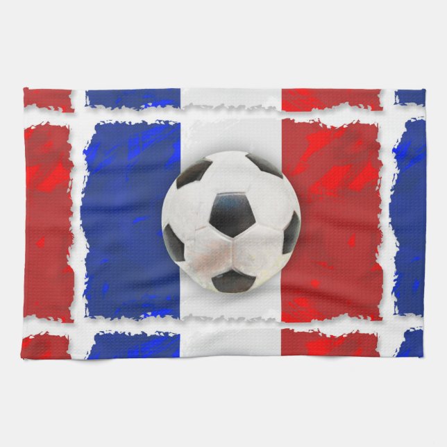 Französischer Fußball Geschirrtuch (Horizontal)
