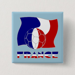 Französischer Fußball und Flagge Button
