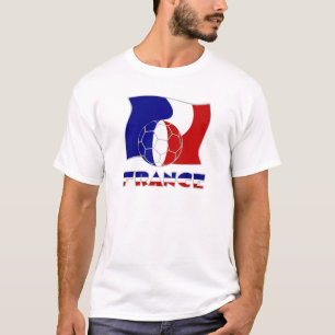 Französischer Fußballball und -flagge T-Shirt