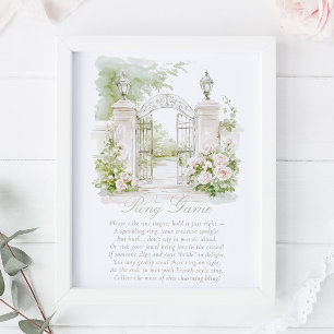 Französischer Garten Château Pastell Ring Spiel Br Poster
