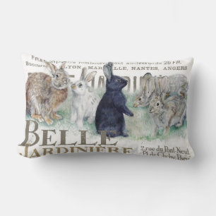 Französischer Garten Vintag Bunny Rabbit Typografy Lendenkissen