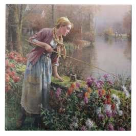 Französischer Girlanfang in der Bretagne Fliese