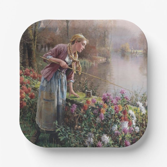 Französischer Girlanfang in der Bretagne Pappteller (Vorderseite)