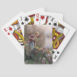 Französischer Girlanfang in der Bretagne Spielkarten