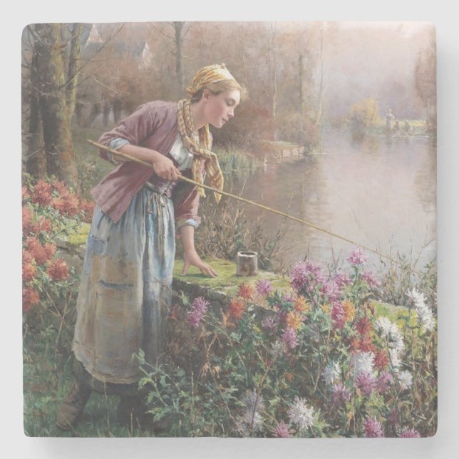 Französischer Girlanfang in der Bretagne Steinuntersetzer (Vorderseite)