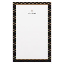 Französischer Glam Black, Gold und weißer Eiffeltu