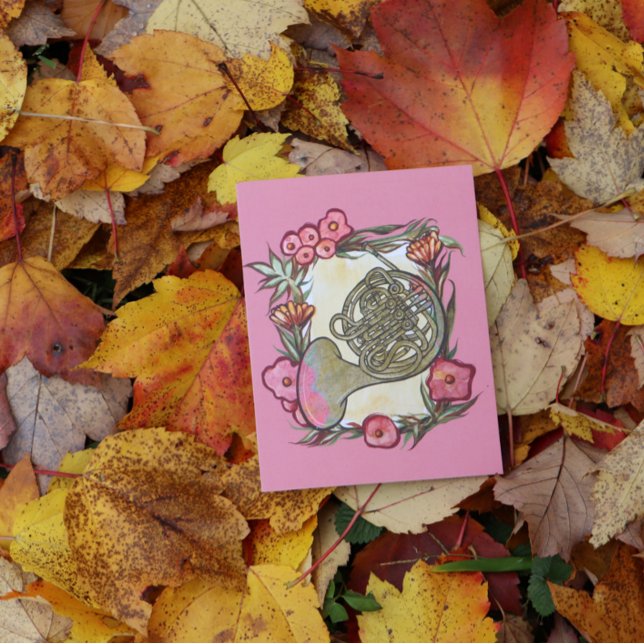 Französischer Horn Band Camp Art Horns Band Lehrer Postkarte (Von Creator hochgeladen)