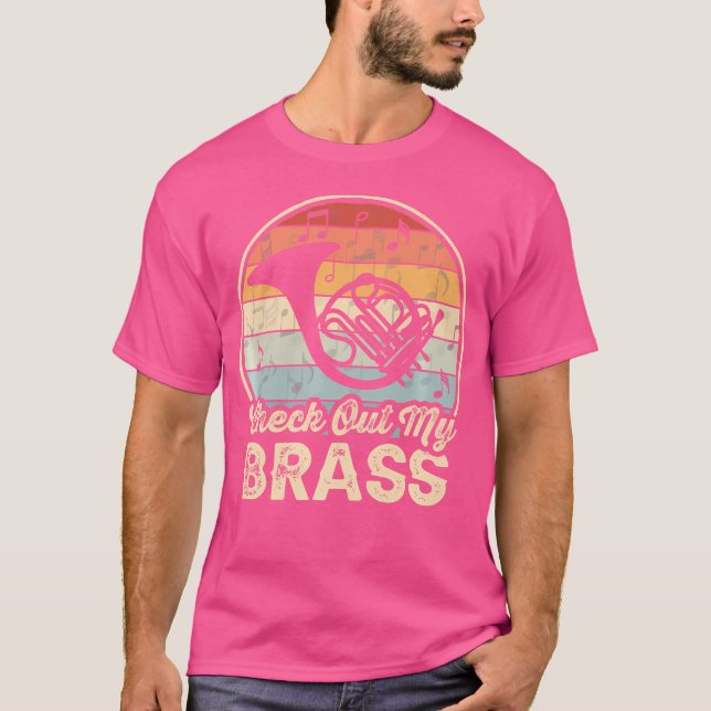 Französischer Horn-Karo aus meinem Brass Funny Mus T-Shirt (Vorderseite)