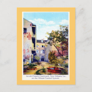 Französischer Innenhof, New Orleans Vintage Postkarte
