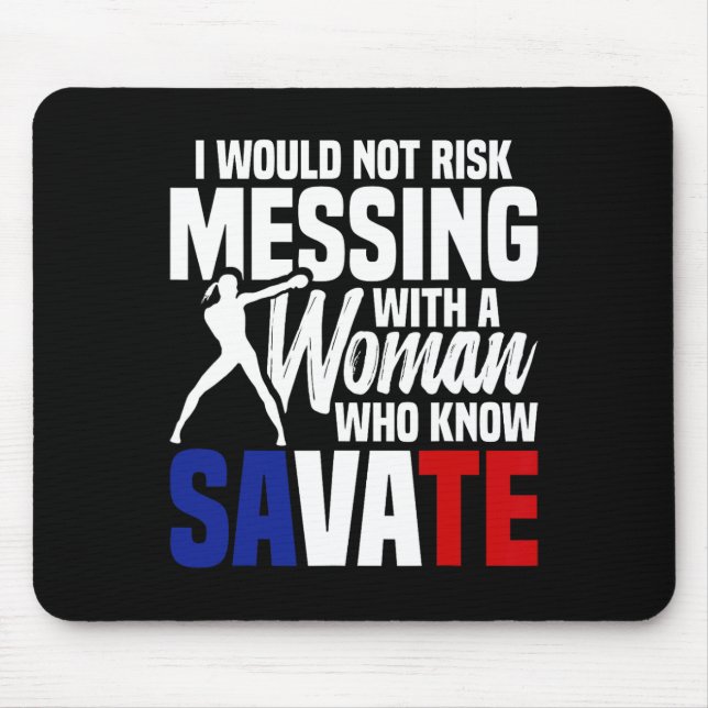 Französischer Kampfsport Savate Trainer Kickboxen  Mousepad (Vorne)