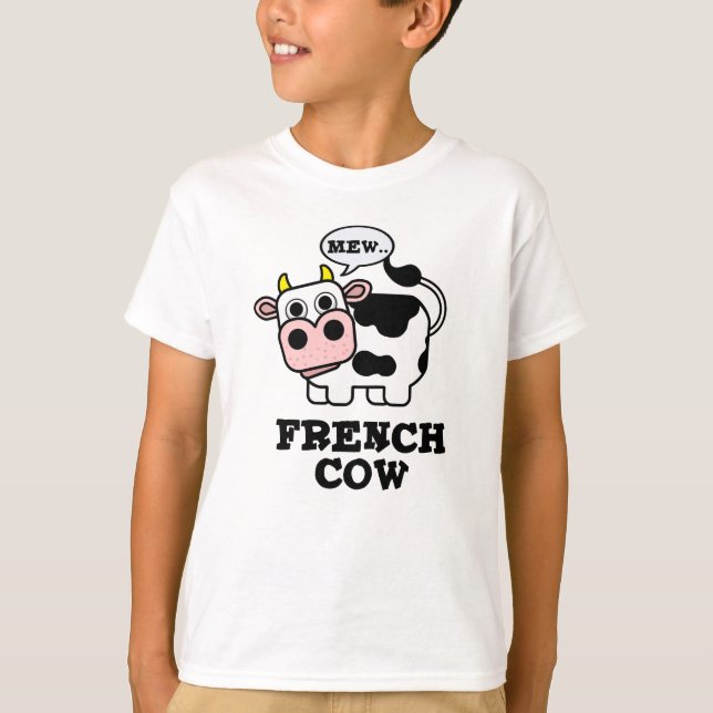 Französischer Kuh Funny Animal Pub T-Shirt (Vorderseite)