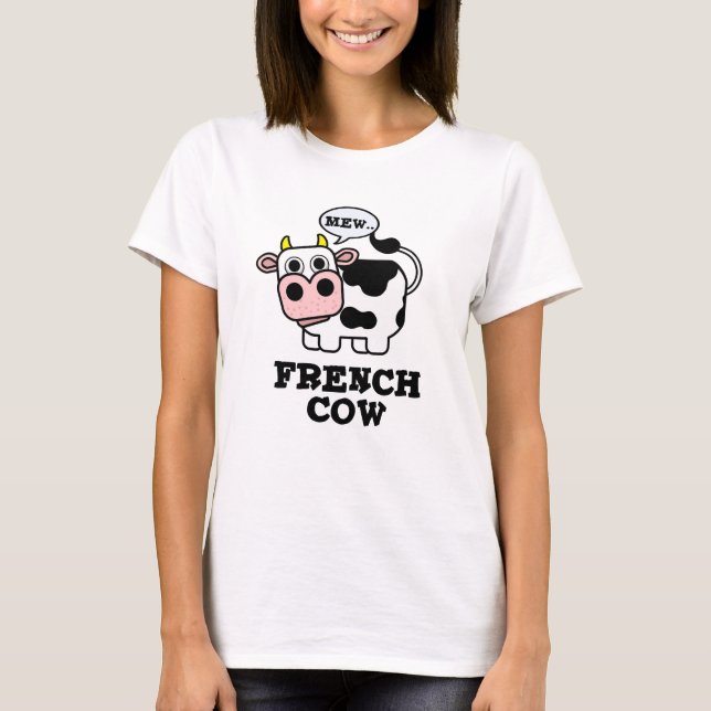 Französischer Kuh Funny Animal Pub T-Shirt (Vorderseite)