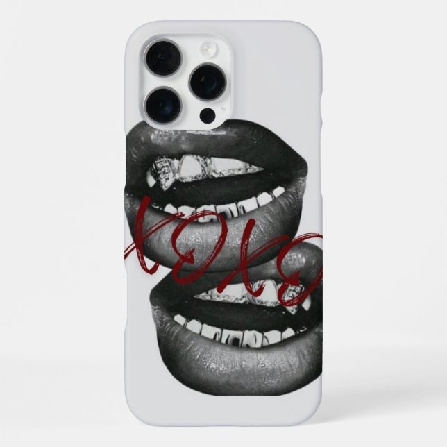 Französischer Kuss Noir & Crimson iPhone Hülle (Rückseite)