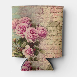 Französischer Land Chic, Shabby Chic, rosa Rosen, Dosenkühler