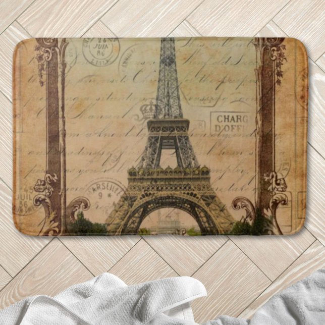 Französischer Landsmann moderner Vintager Pariseif Badematte (french country modern vintage paris eiffel tower bath mat)