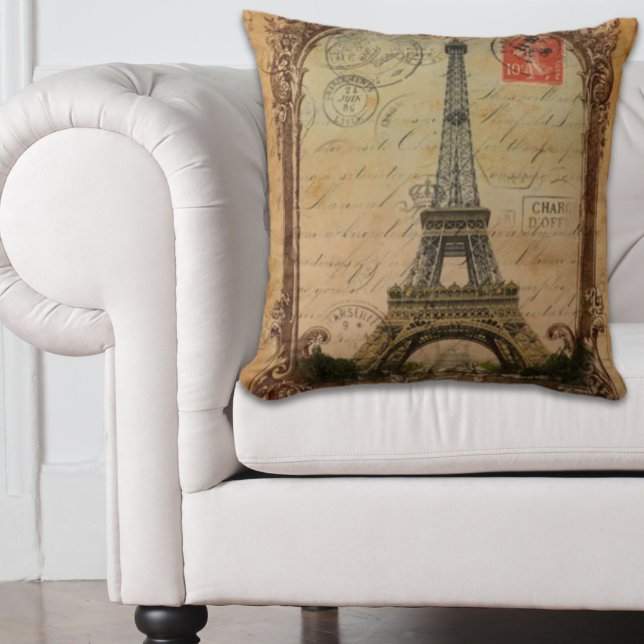 Französischer Landsmann moderner Vintager Pariseif Kissen (french country modern vintage paris eiffel tower throw pillow)