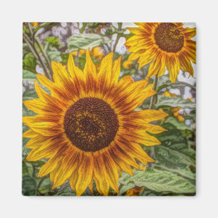 Französischer Landsommergarten glückliche Sonnenbl Magnet