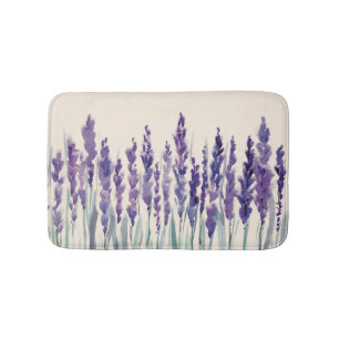 Französischer Lavendel: Aquarellbilder Badematte