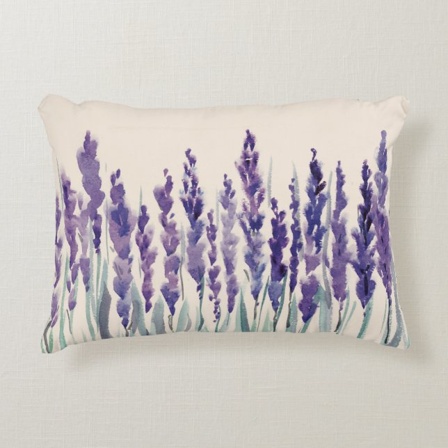 Französischer Lavendel: Aquarellbilder Dekokissen (Vorderseite)