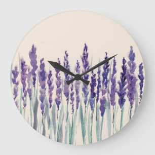 Französischer Lavendel: Aquarellbilder Große Wanduhr
