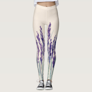 Französischer Lavendel: Aquarellbilder Leggings