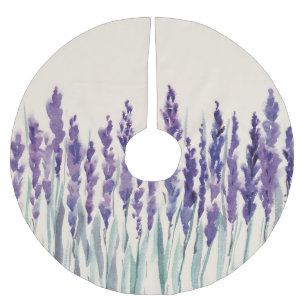 Französischer Lavendel: Aquarellbilder Polyester Weihnachtsbaumdecke