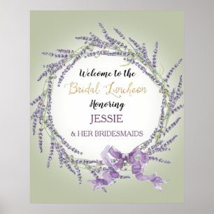 Französischer Lavender Floral Wreath Sage Bridal L Poster
