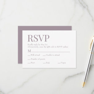 Französischer Lilac Scan Qr Code Wahl Hochzeit RSVP Karte